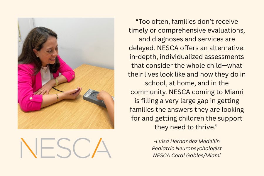 Dr. Luisa Hernandez Medellin evaluating a child