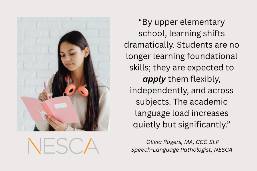 Student trying to write despite hidden language demands