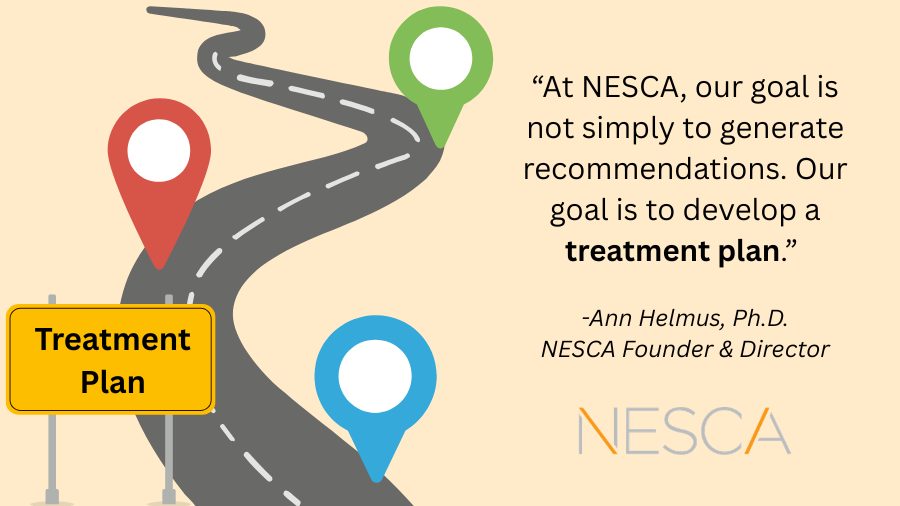 a roadmap wirh a treatment plan sign showing the way; quote from Dr. Ann Helmus