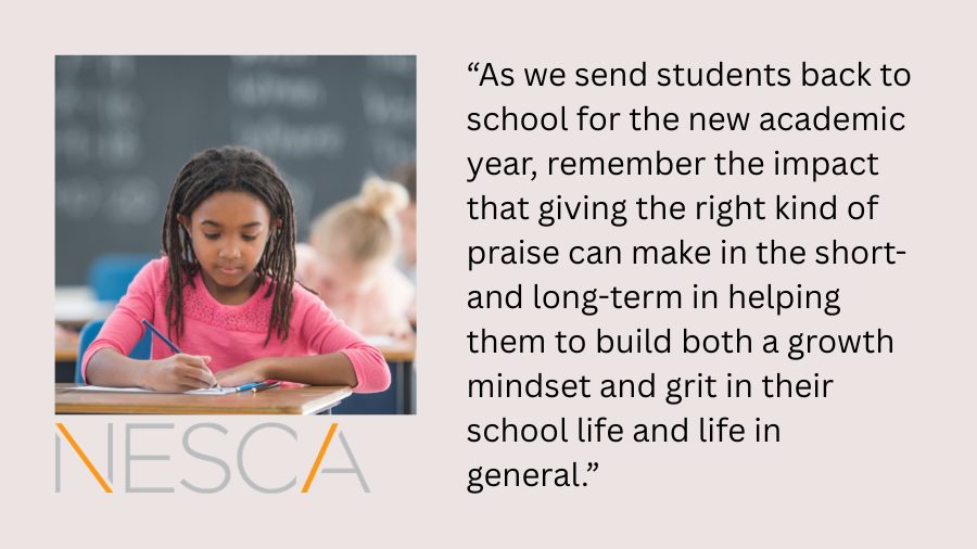 Image of a student putting forth effort on an exam and a quote from a NESCA clinician